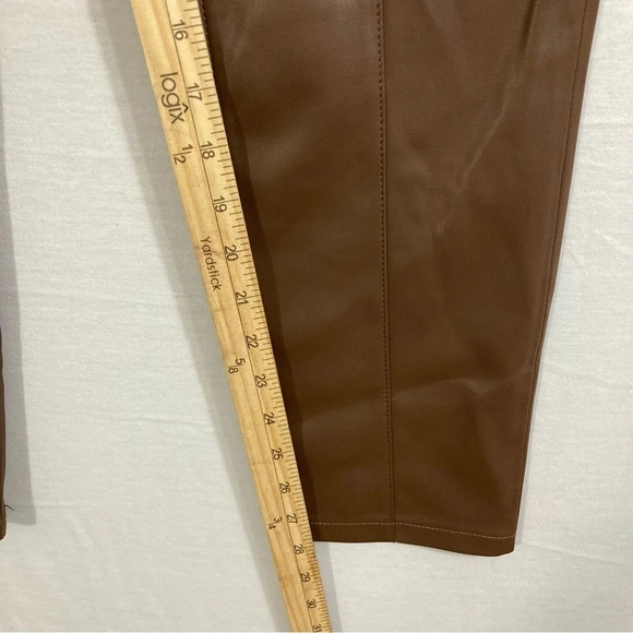 Free People We the Free Brown Faux Leather High Waist Pants size 30 - Picture 5 of 11